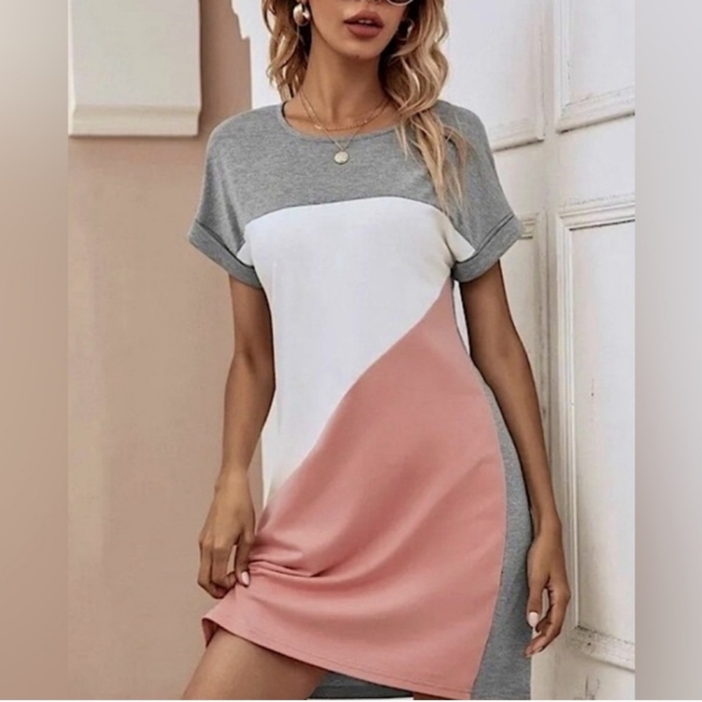Color block mini dress